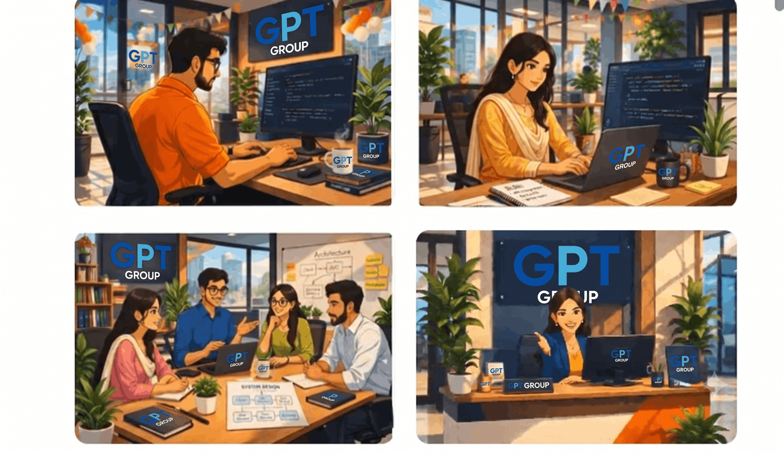 GPT Group team collaborating in a modern office